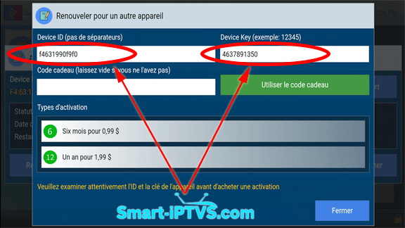  comment payer pour l'application Duplex iPTV3 FR